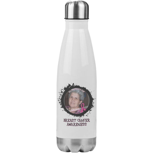 In Memory / In Honor of Breast Cancer Awareness 20oz Insulated Water Bottle |x| - BluSparkle