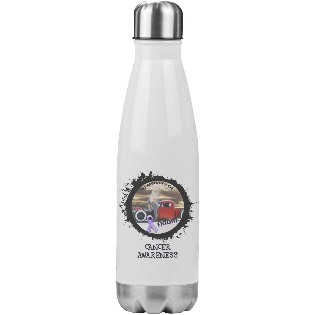 In Memory / In Honor of Cancer Awareness 20oz Insulated Water Bottle - BluSparkle