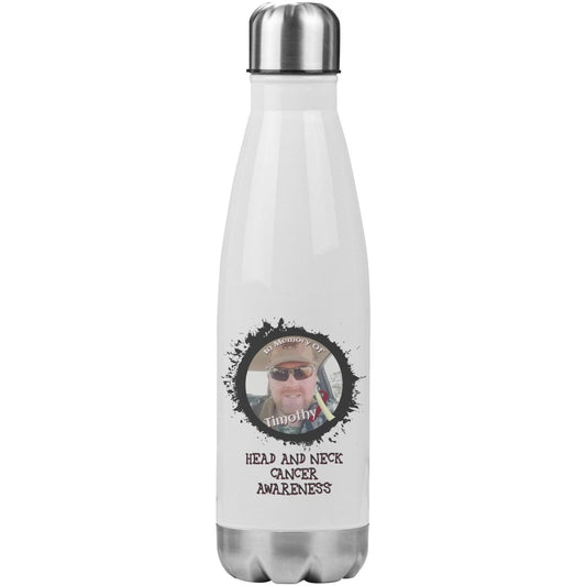 In Memory / In Honor of Head and Neck Cancer Awareness 20oz Insulated Water Bottle |x| - BluSparkle