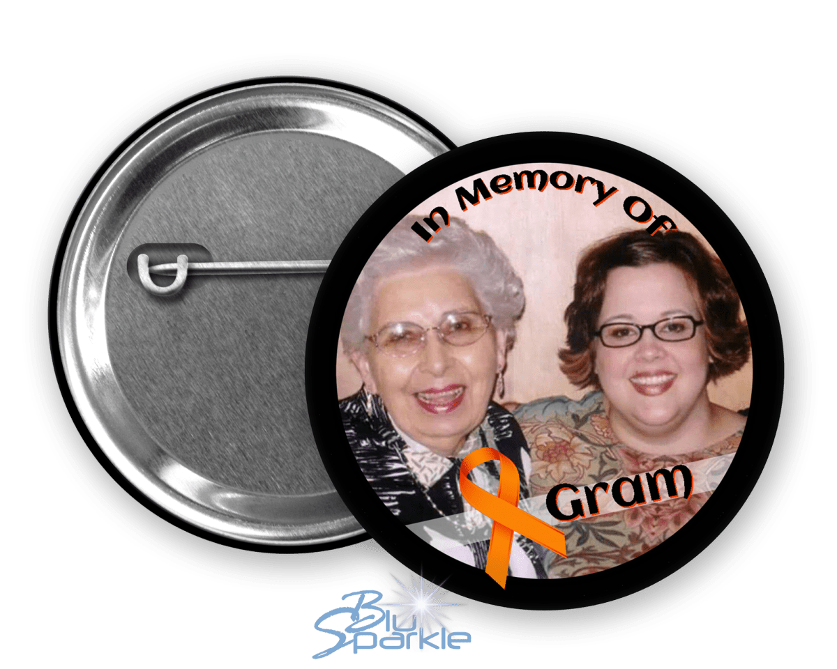 In Memory / In Honor of Leukemia Awareness Pinback Button - BluSparkle