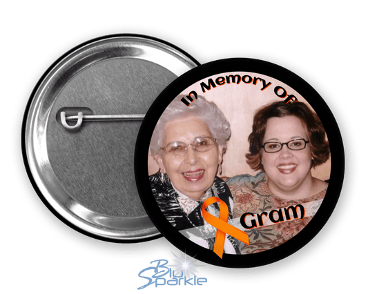 In Memory / In Honor of Leukemia Awareness Pinback Button - BluSparkle