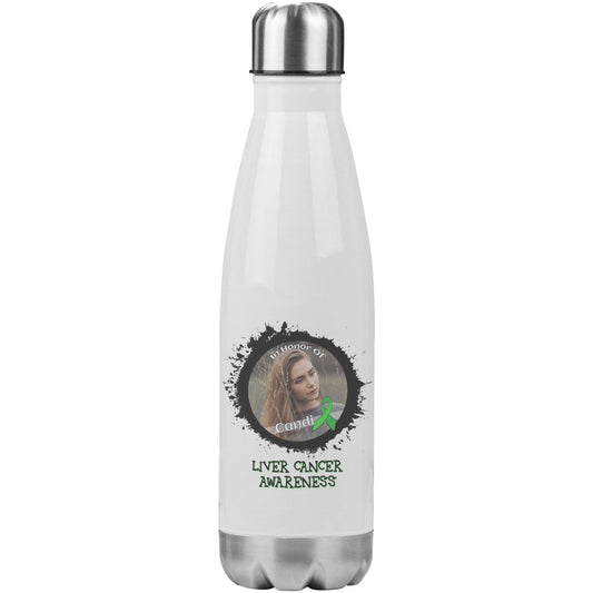 In Memory / In Honor of Liver Cancer Awareness 20oz Insulated Water Bottle - BluSparkle