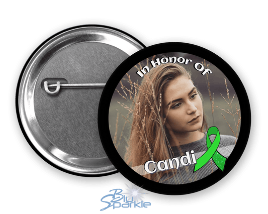 In Memory / In Honor of Liver Cancer Awareness Pinback Button - BluSparkle