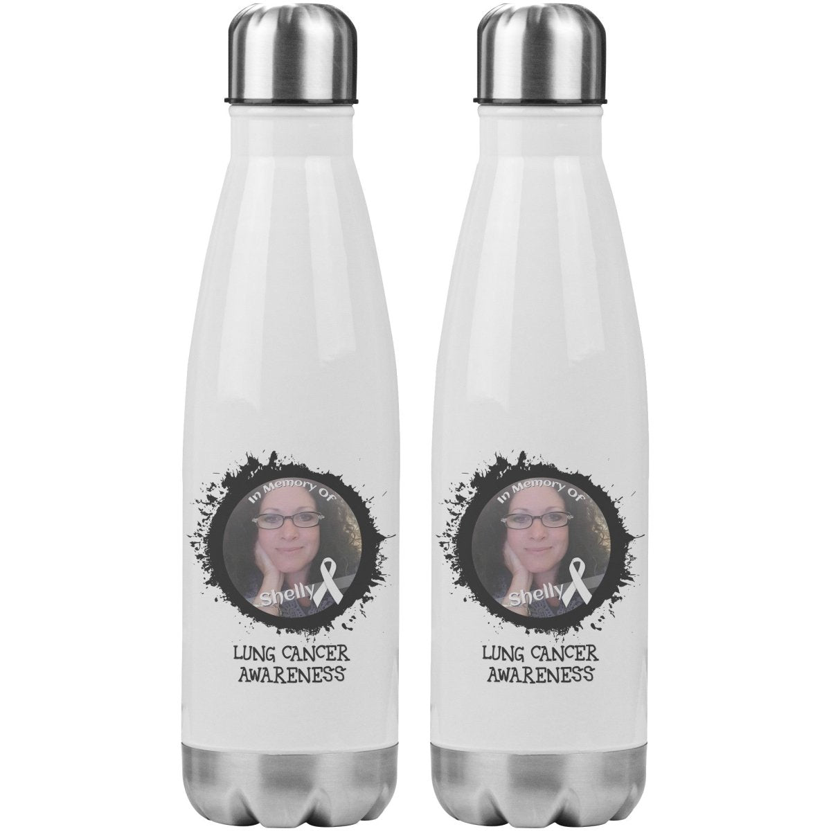 In Memory / In Honor of Lung Cancer Awareness 20oz Insulated Water Bottle - BluSparkle