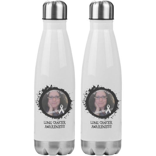 In Memory / In Honor of Lung Cancer Awareness 20oz Insulated Water Bottle - BluSparkle