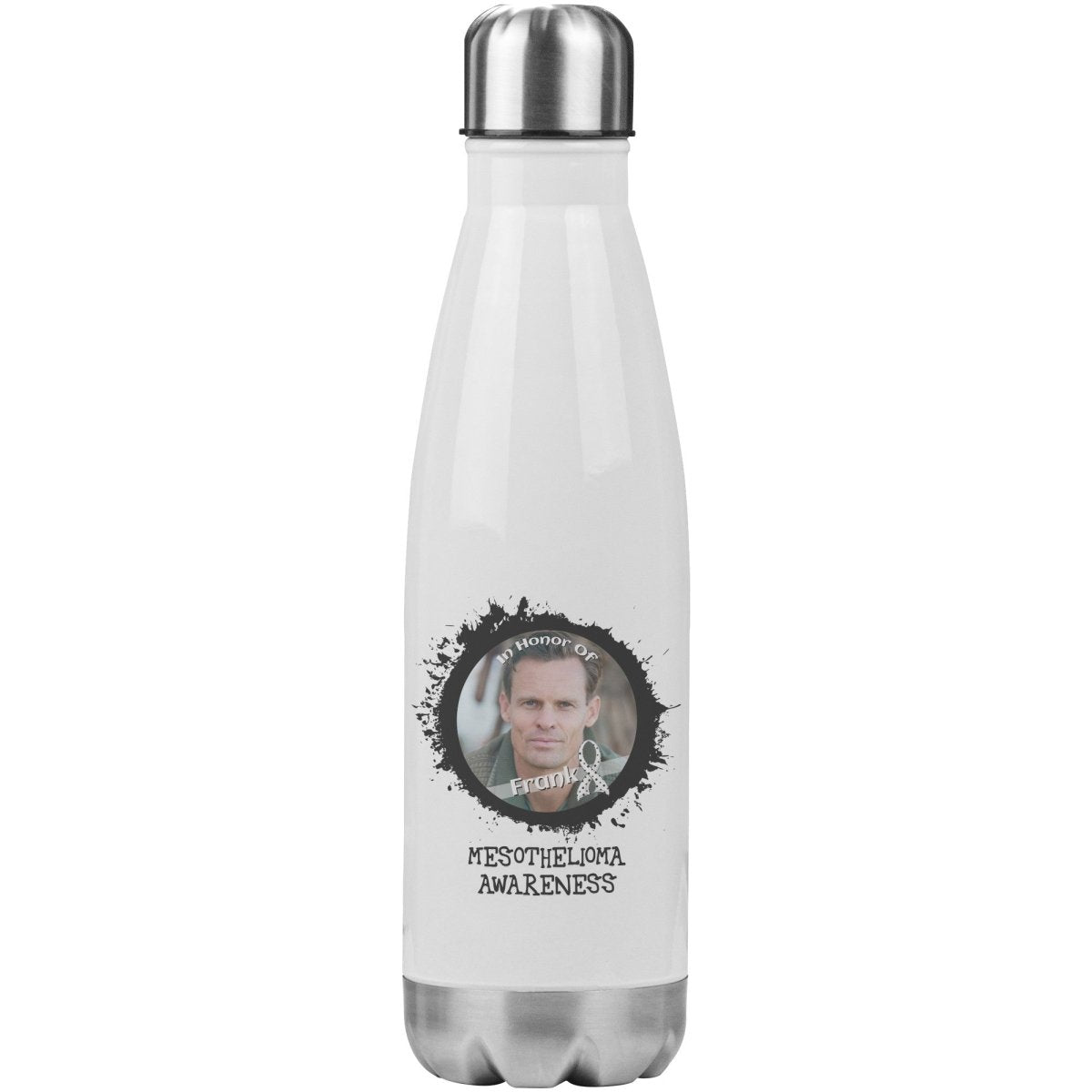 In Memory / In Honor of Mesothelioma Cancer Awareness 20oz Insulated Water Bottle - BluSparkle