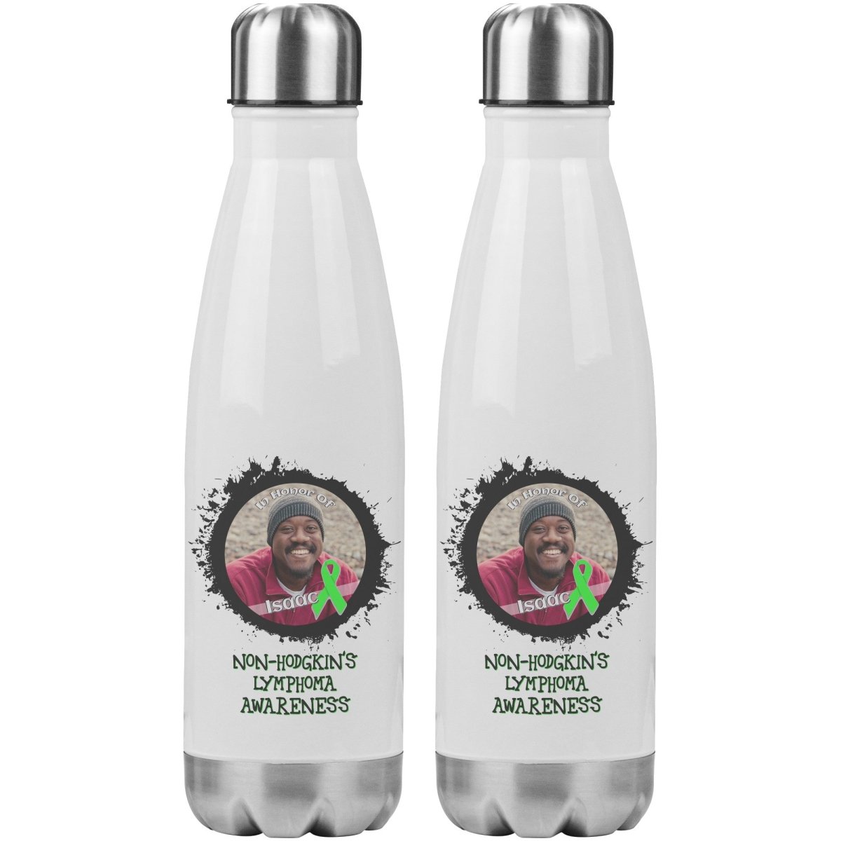 In Memory / In Honor of Non - Hodgkin's Lymphoma Awareness 20oz Insulated Water Bottle - BluSparkle