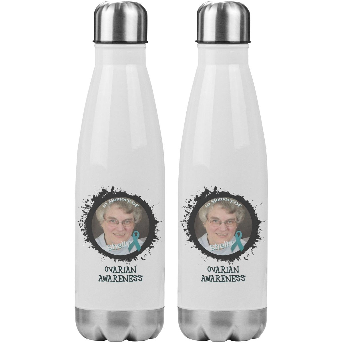 In Memory / In Honor of Ovarian Cancer Awareness 20oz Insulated Water Bottle |x| - BluSparkle