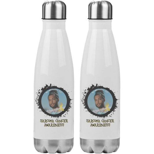 In Memory / In Honor of Sarcoma Cancer Awareness 20oz Insulated Water Bottle |x| - BluSparkle