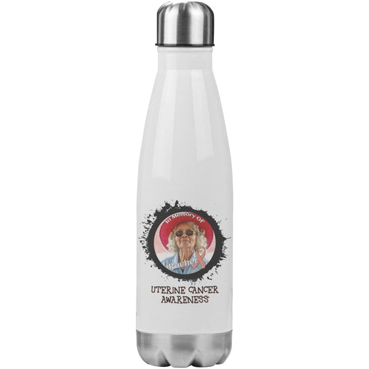 In Memory / In Honor of Uterine Cancer Awareness 20oz Insulated Water Bottle |x| - BluSparkle