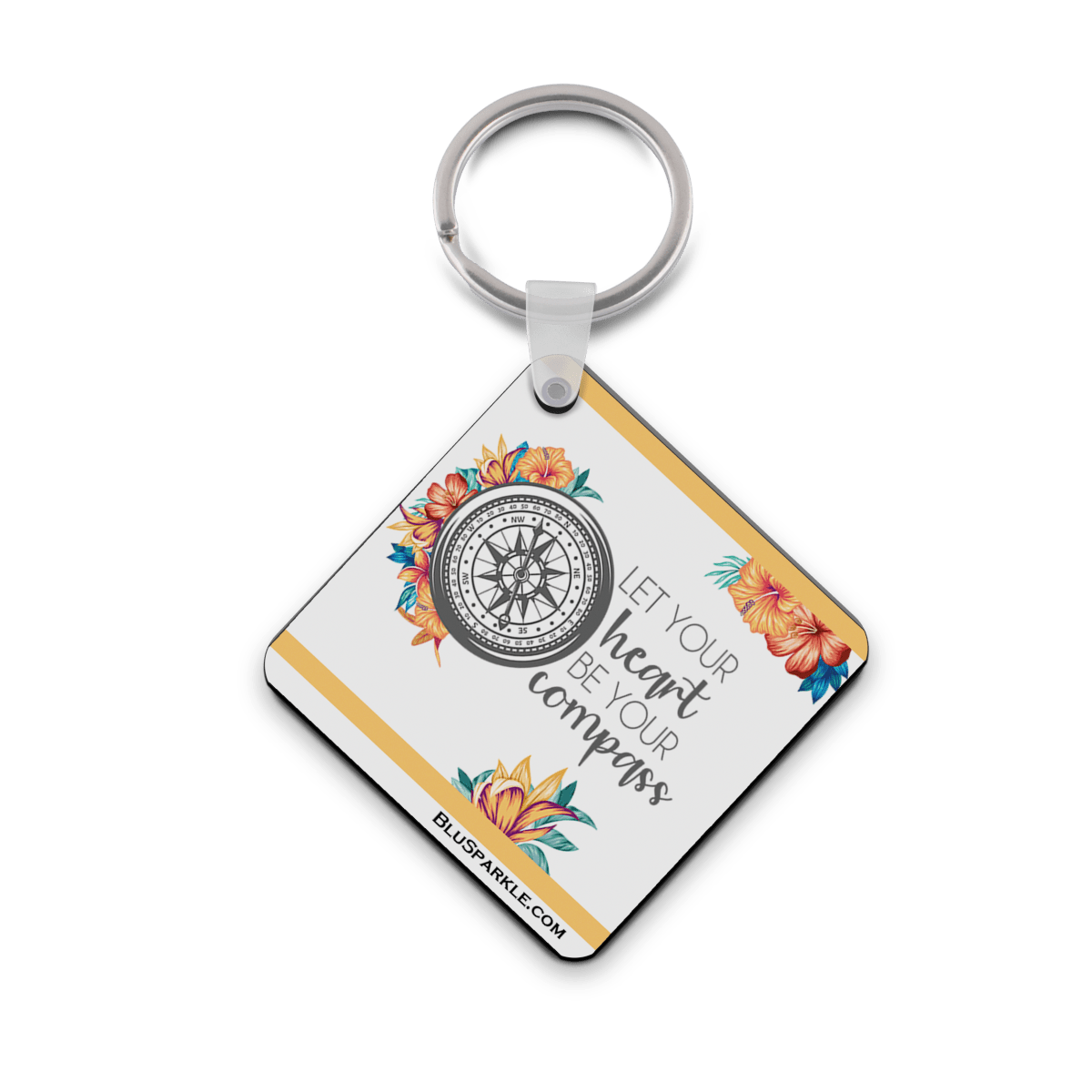 Let Your Heart Be Your Compass - Double Sided Key Chain - BluSparkle