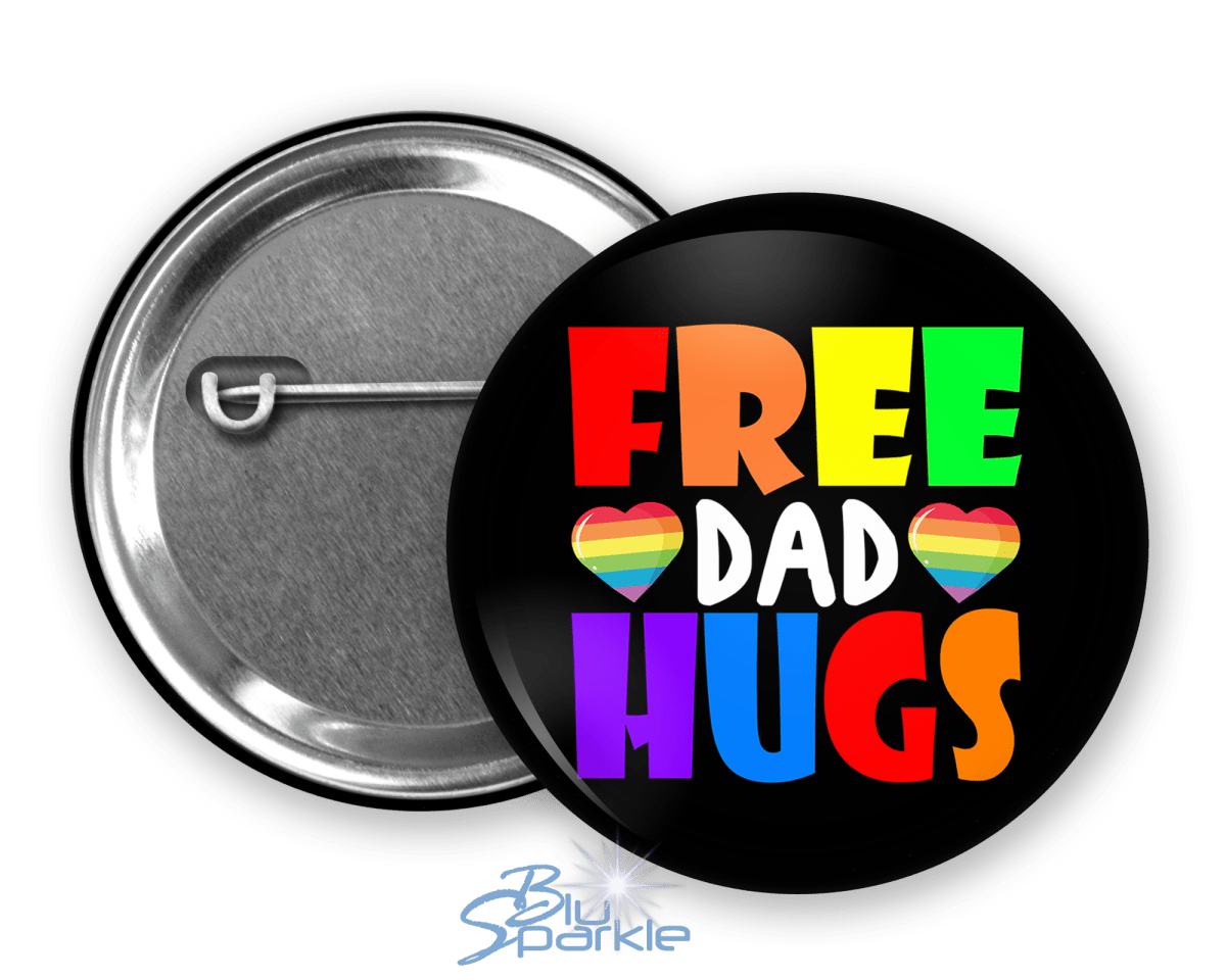 LGTBQ+ Free Hugs Pinback Button - BluSparkle