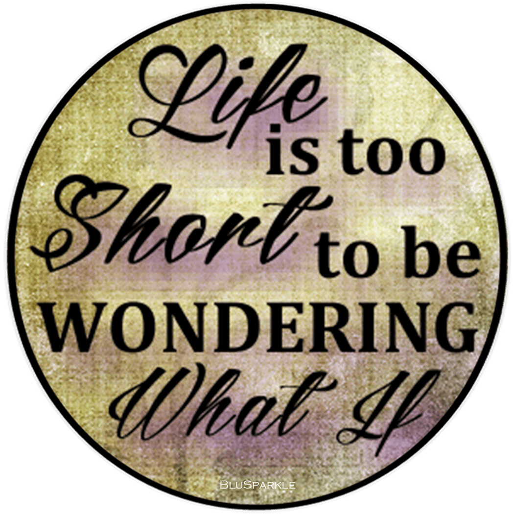 Life Is Too Short To Be Wondering What If Wise Expression Sticker - BluSparkle