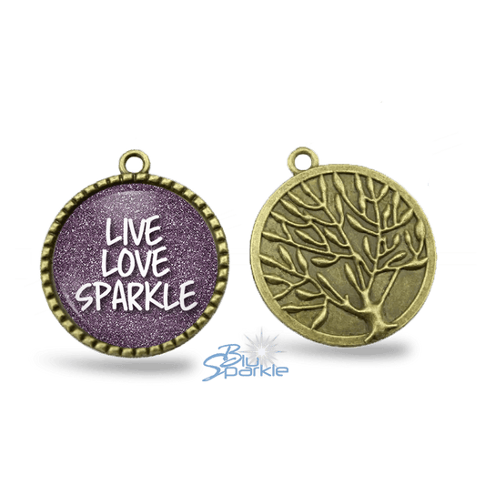 Live Love Sparkle - Round Pendants - BluSparkle