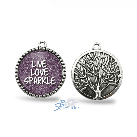 Live Love Sparkle - Round Pendants - BluSparkle