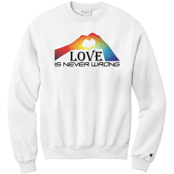 Love Is Never Wrong Raglan, T-Shirt, Sweatshirt - BluSparkle