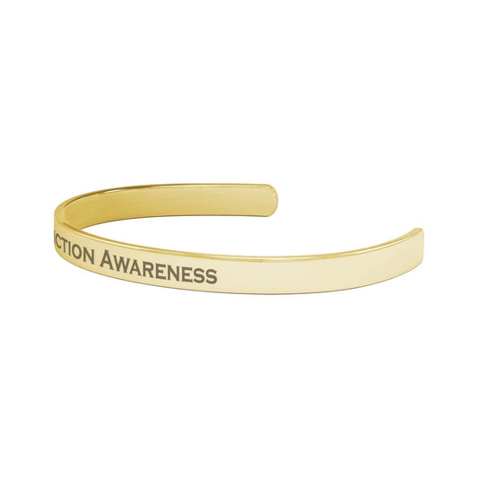 Personalized Addiction Awareness Cuff Bracelet - BluSparkle