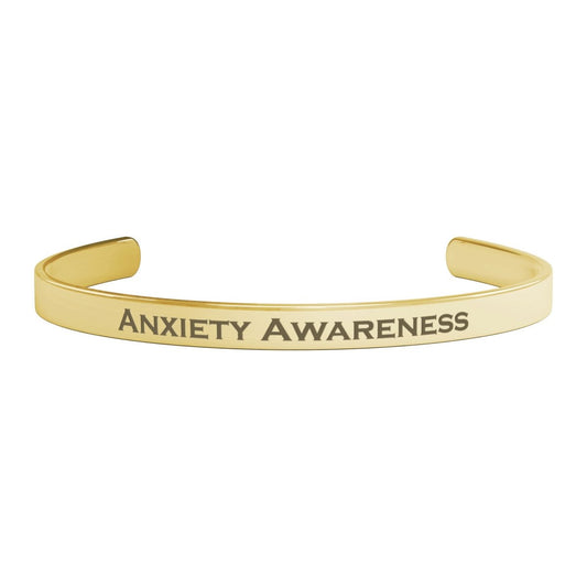 Personalized Anxiety Awareness Cuff Bracelet - BluSparkle