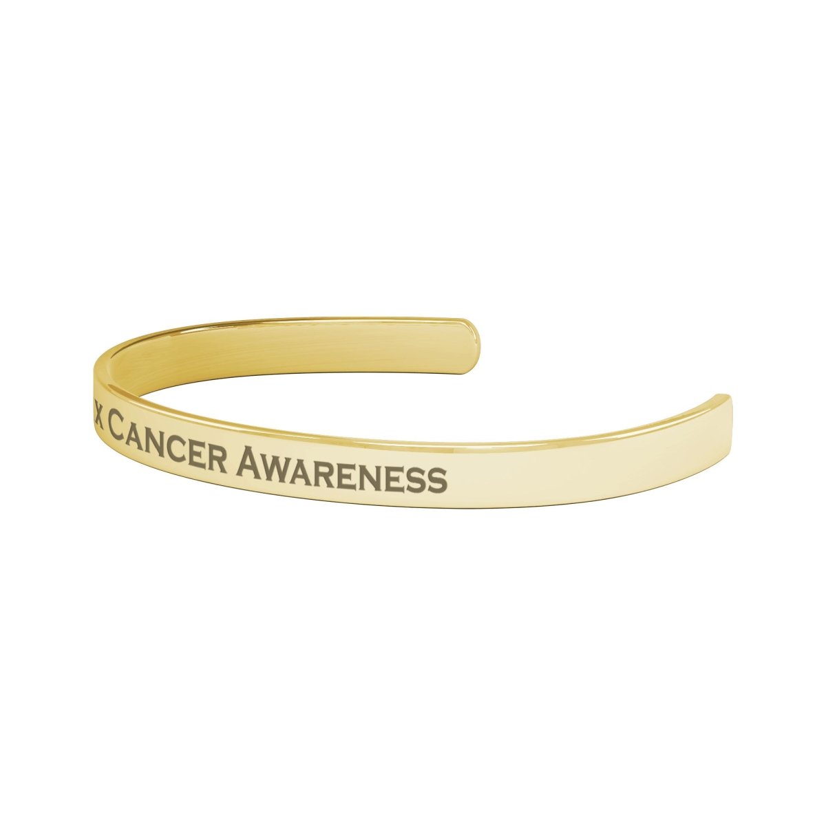 Personalized Appendix Cancer Awareness Cuff Bracelet - BluSparkle