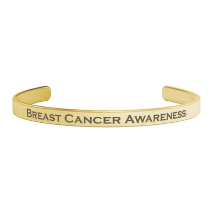Personalized Breast Cancer Awareness Cuff Bracelet - BluSparkle