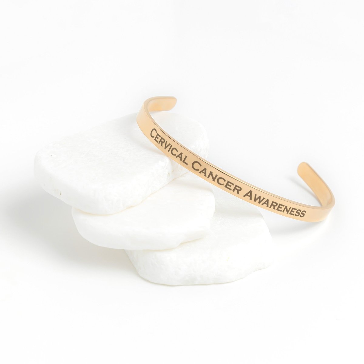 Personalized Cervical Cancer Awareness Cuff Bracelet |x| - BluSparkle