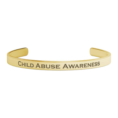 Personalized Child Abuse Awareness Cuff Bracelet - BluSparkle