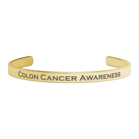 Personalized Colon Cancer Awareness Cuff Bracelet |x| - BluSparkle