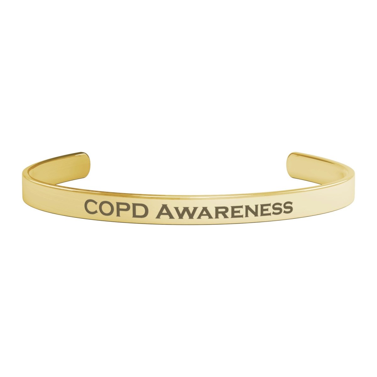 Personalized COPD Awareness Cuff Bracelet - BluSparkle