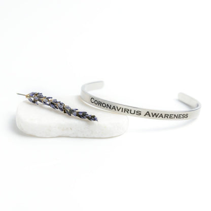 Personalized Coronavirus Awareness Cuff Bracelet - BluSparkle