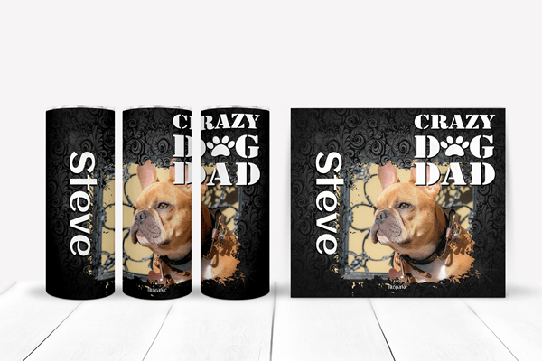 Personalized Crazy Dog Dad Tumblers and Water Bottles - BluSparkle