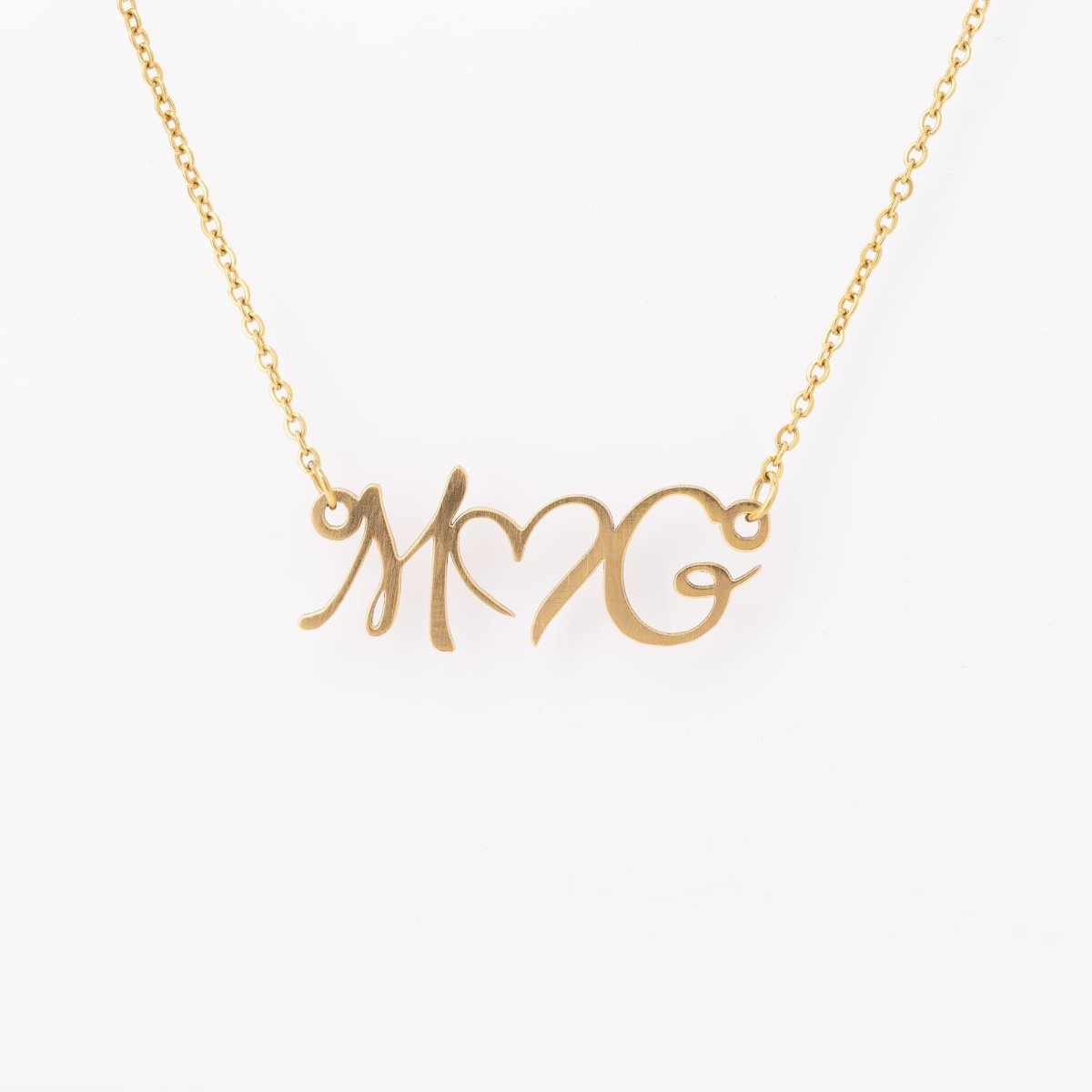 Personalized Double Initial Heart Necklace - BluSparkle