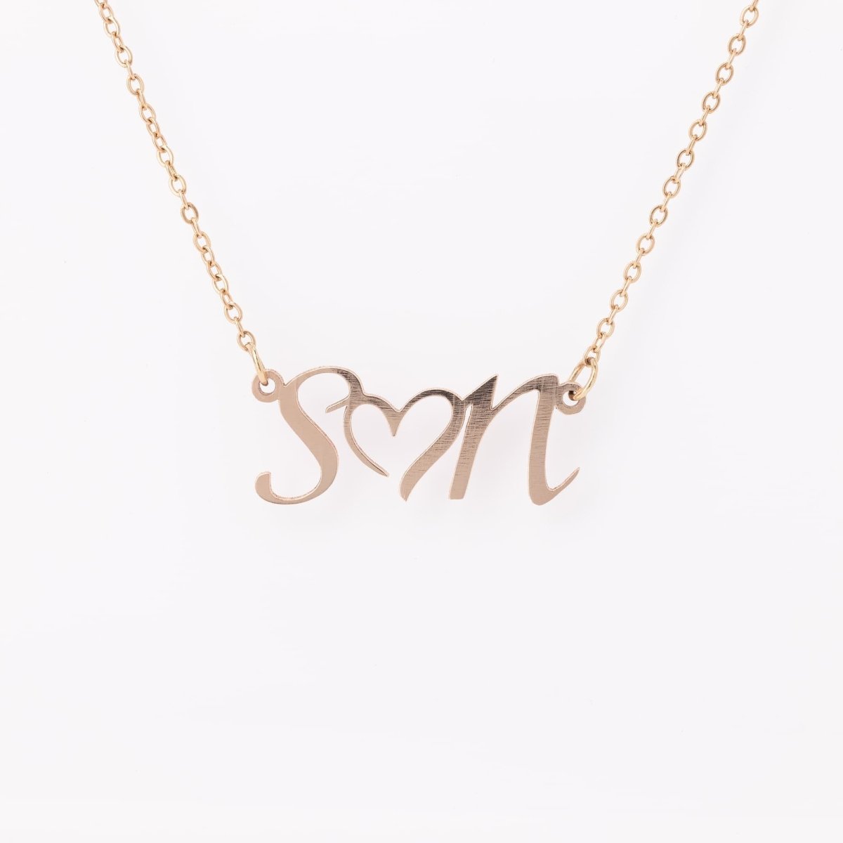 Personalized Double Initial Heart Necklace - BluSparkle