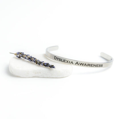 Personalized Dyslexia Awareness Cuff Bracelet - BluSparkle