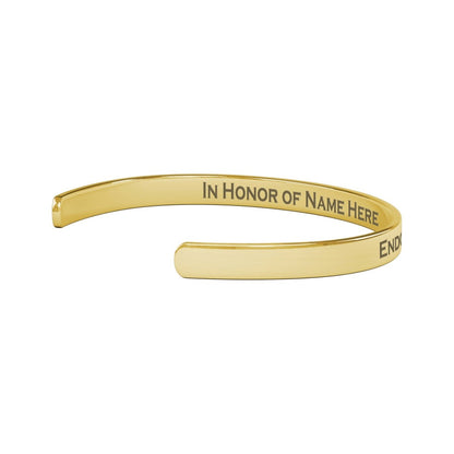 Personalized Endometriosis Awareness Cuff Bracelet - BluSparkle