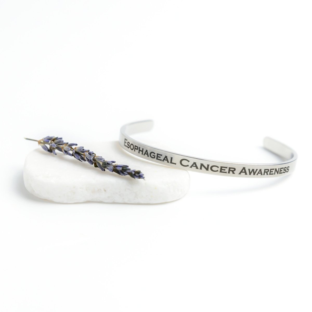 Personalized Esophageal Cancer Awareness Cuff Bracelet - BluSparkle