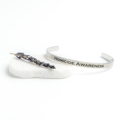 Personalized Homicide Awareness Cuff Bracelet - BluSparkle