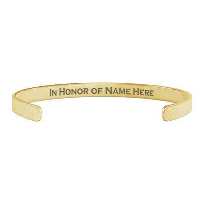 Personalized Pancreatic Cancer Awareness Cuff Bracelet - BluSparkle