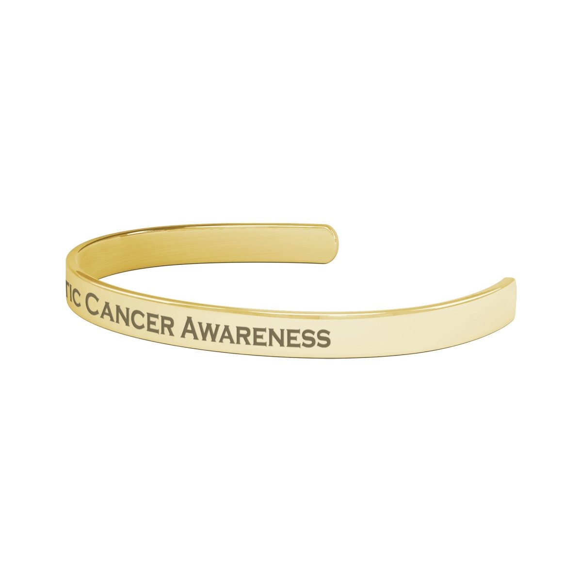 Personalized Pancreatic Cancer Awareness Cuff Bracelet - BluSparkle
