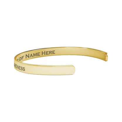 Personalized Pancreatic Cancer Awareness Cuff Bracelet - BluSparkle