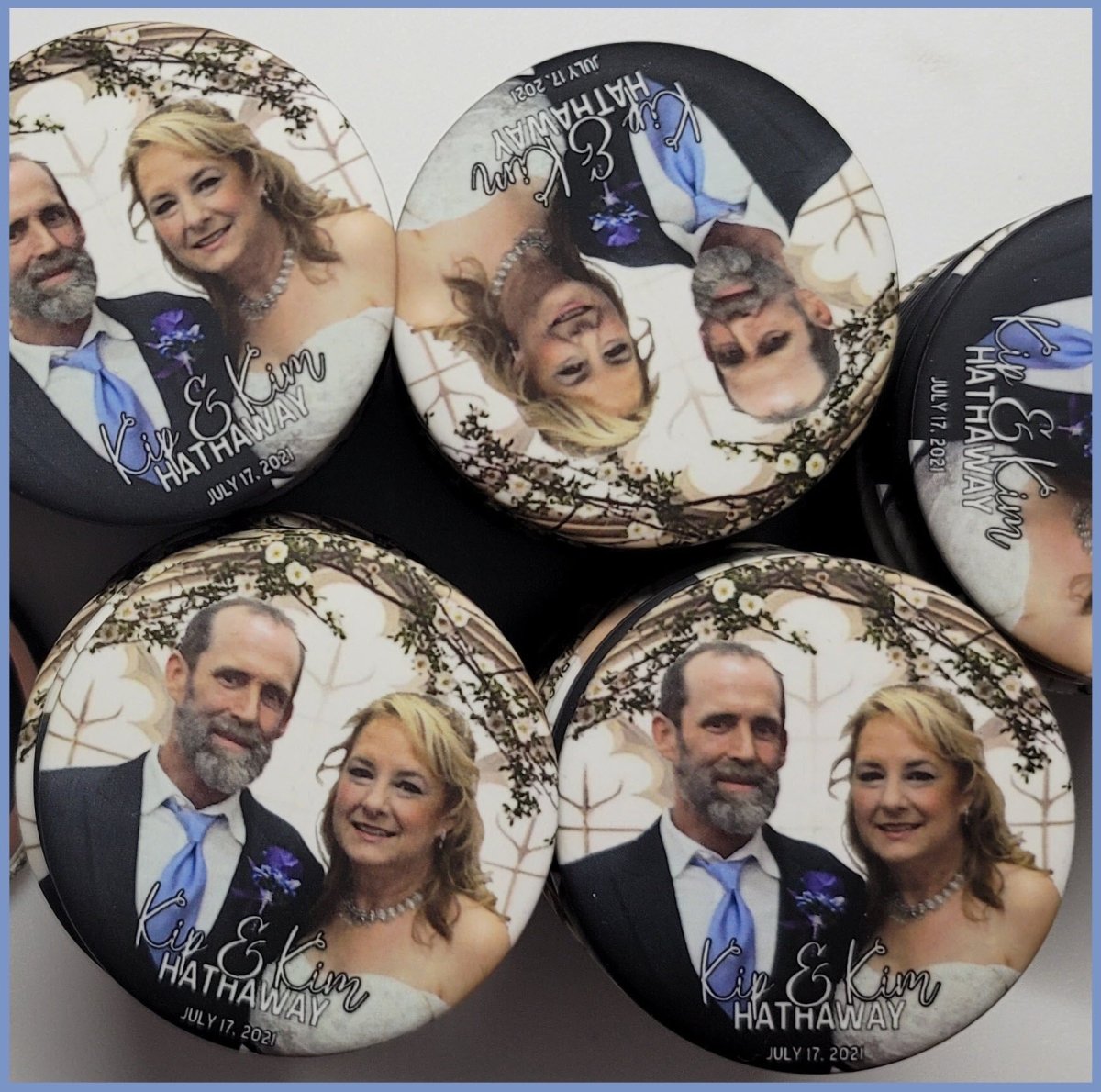 Personalized Photo Magnets - Hathaway Wedding - BluSparkle