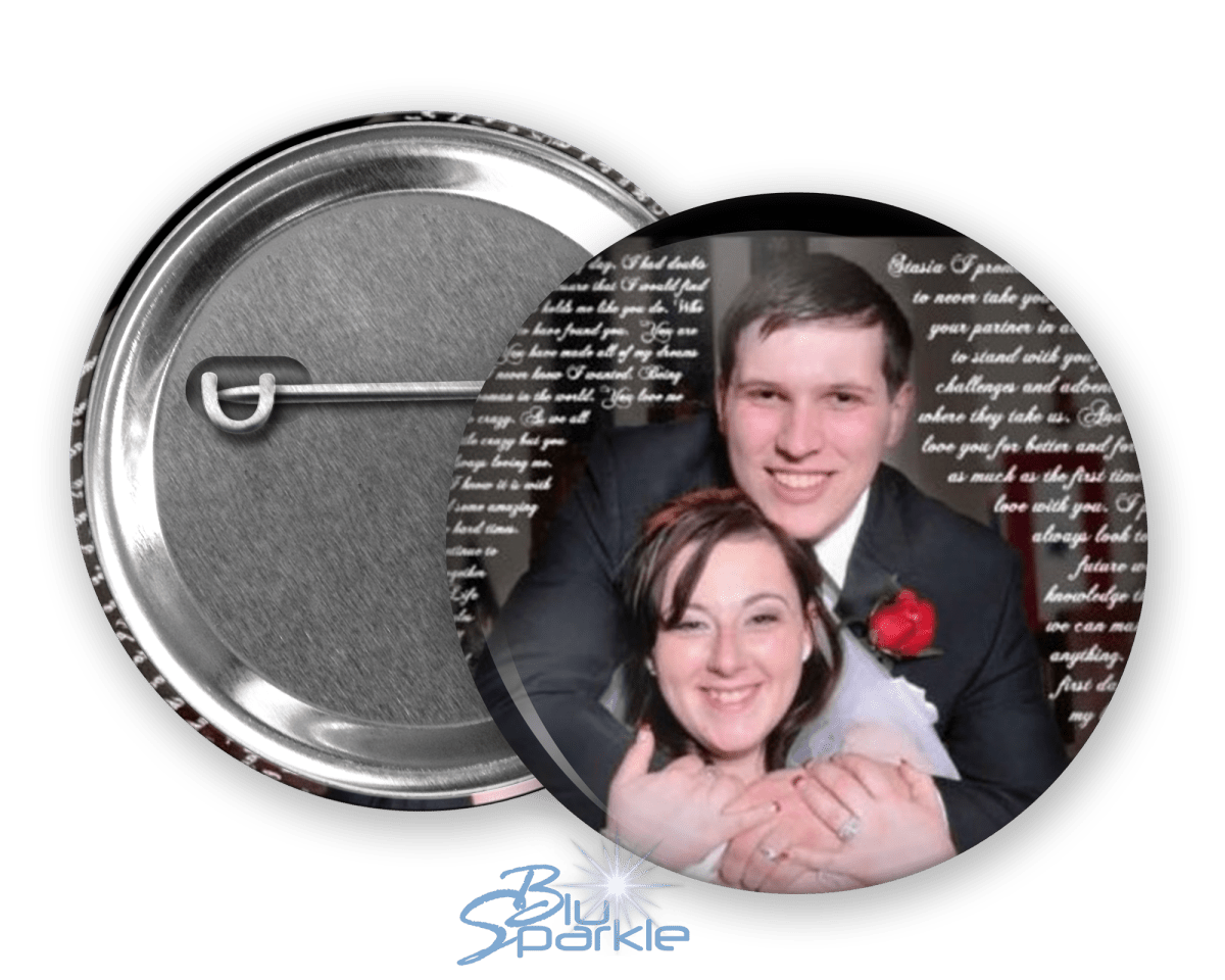 Personalized Photo Pinback Buttons - BluSparkle