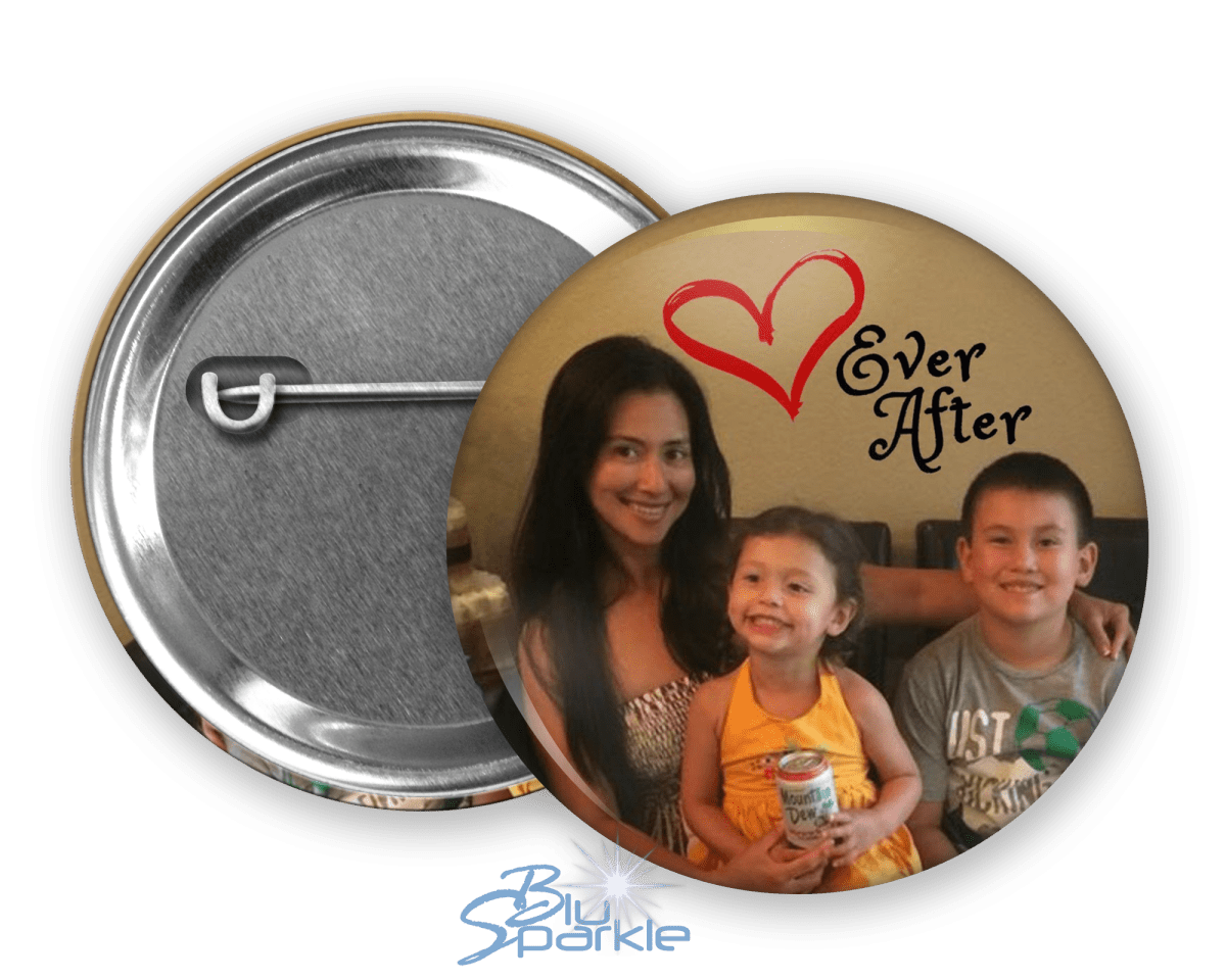 Personalized Photo Pinback Buttons - BluSparkle