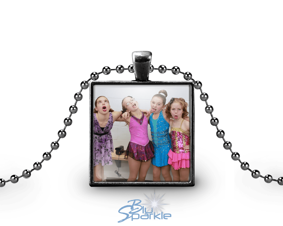 Personalized Photo Square Pendants - BluSparkle