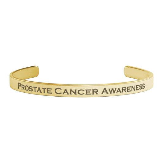 Personalized Prostate Cancer Awareness Cuff Bracelet - BluSparkle