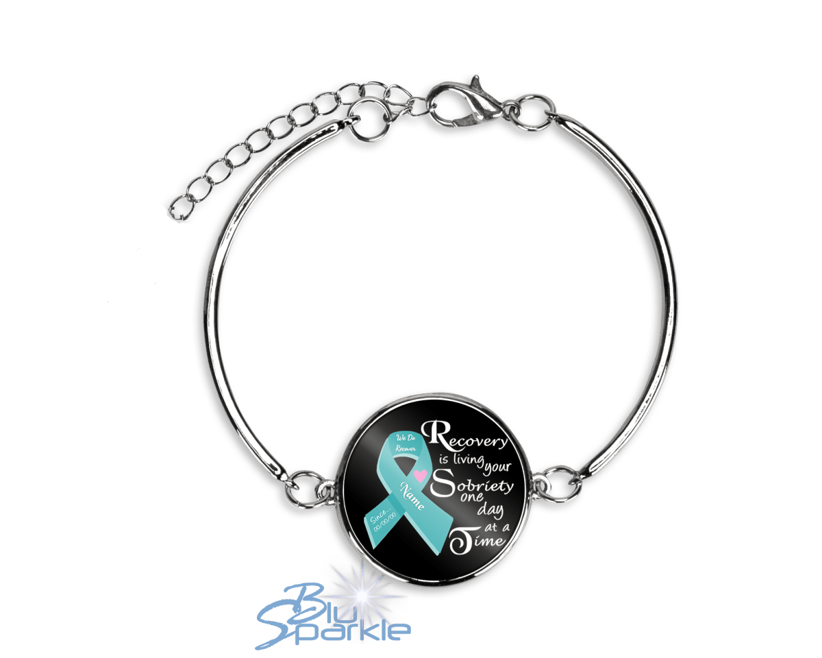 Personalized "Recovery is Living Your Sobriety One Day at a Time" Bracelets - BluSparkle