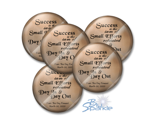 Personalized "Success is the Sum of Small Efforts Repeated Day In & Day Out" Pinback Buttons - BluSparkle