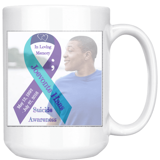 Personalized Suicide Awareness Ribbon & Photo Mug - BluSparkle