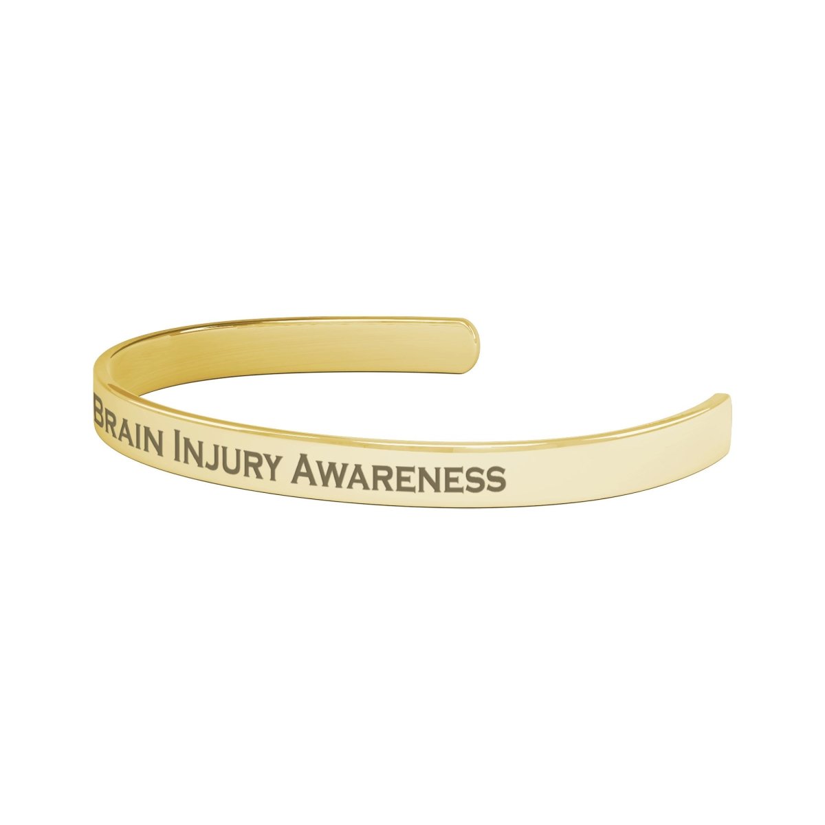 Personalized Traumatic Brain Injury Awareness Cuff Bracelet - BluSparkle