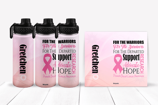 Promote Breast Cancer Awareness Tumblers and Water Bottles - BluSparkle