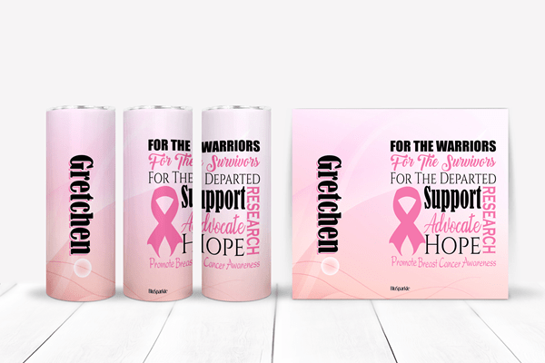 Promote Breast Cancer Awareness Tumblers and Water Bottles - BluSparkle